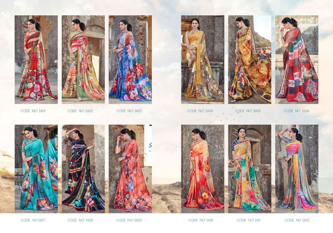 Hirva Digi Duniya Georgette Printed Casual Wear Designer Saree Collection
